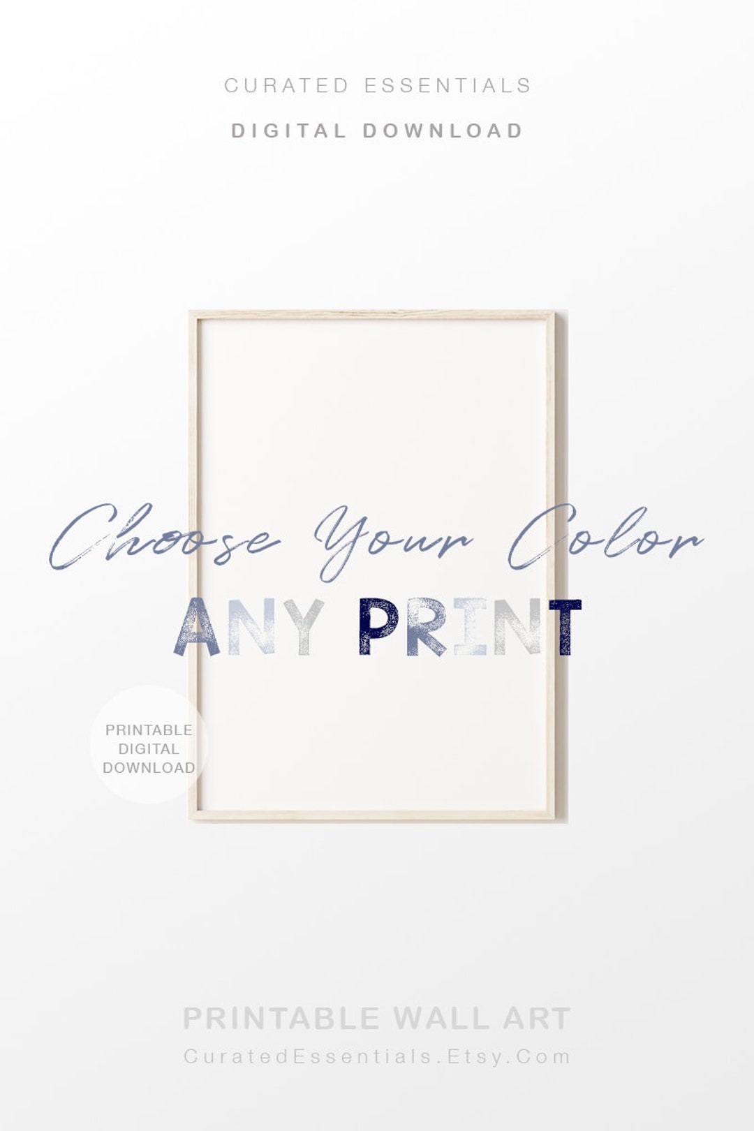 Printable Color Wall Custom Color Printable Wall Art, Choose Your Color to Match Your ...