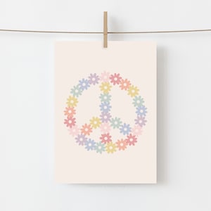 Daisy Wall Art, Girls Daisy Nursery Decor, PRINTABLE Wall Art, Girls Room Decor, Groovy Nursery, Baby Girl Nursery, DIGITAL DOWNLOAD