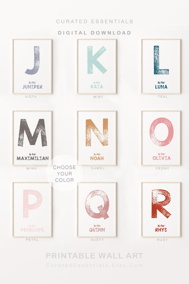 Custom Color Name Print Choose Your Color Printable Name Art - Etsy