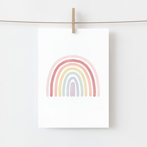 Pastel Rainbow Art Print, Printable Wall Art, Rainbow Nursery Decor, Kids Room Wall Art, Rainbow Baby Printable, DIGITAL DOWNLOAD