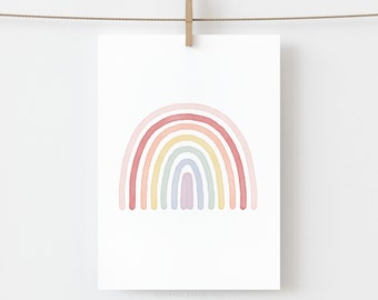 Pastell Regenbogen Art Print, druckbare Wandkunst, Regenbogen Kinderzimmer Dekor, Kinderzimmer Dekor, Regenbogen Baby druckbare, DIGITAL DOWNLOAD
