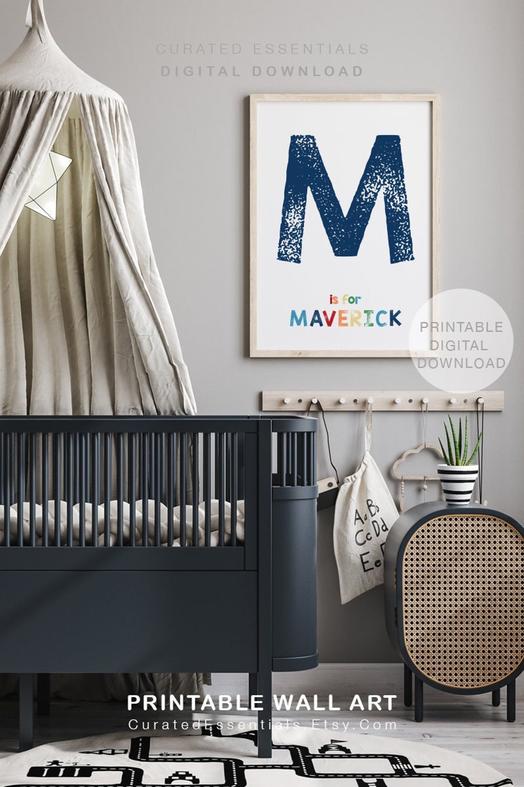 Personalized Name Print, Printable Name Art, Printable Wall Art, Boys ...
