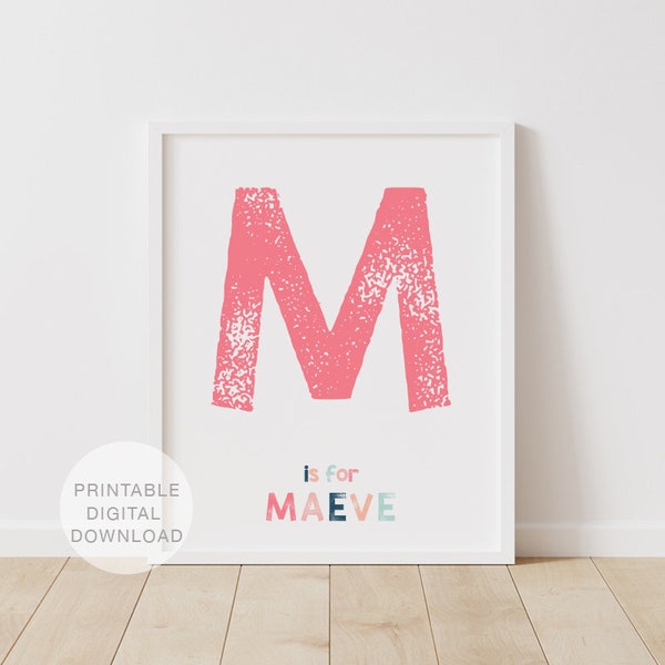 Personalized Name Print, Printable Name Art, Printable Wall Art, Girls Name Print, Playroom Decor, Nursery Decor, DIGITAL DOWNLOAD