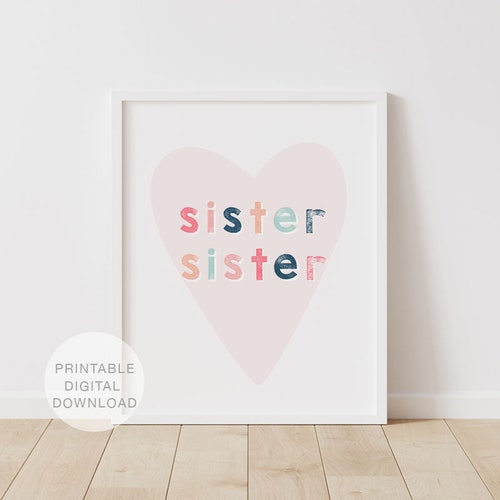 Sister Sister Printable Girly Prints for Girls Girls Wall Etsy