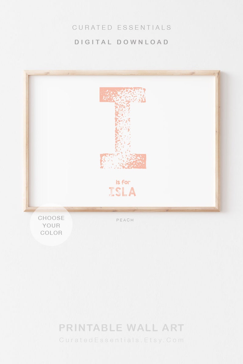 Custom Color Name Print, Choose Your Color Printable Name Art, Nursery ...