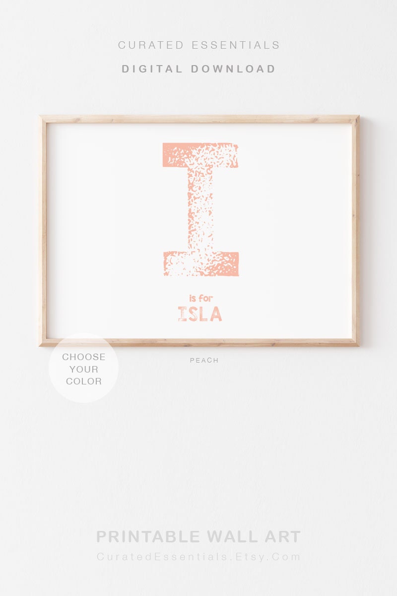 Custom Color Name Print, Choose Your Color Printable Name Art, Nursery ...