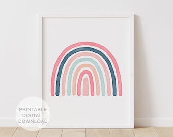 Rainbow Art Print, Printable Wall Art, Rainbow Nursery Decor, Kids Room Wall Art, Rainbow Baby Printable, Nursery Art, DIGITAL DOWNLOAD