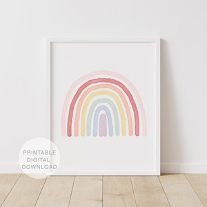 Pastel Rainbow Art Print, Printable Wall Art, Rainbow Nursery Decor, Kids Room Wall Art, Rainbow Baby Printable, DIGITAL DOWNLOAD