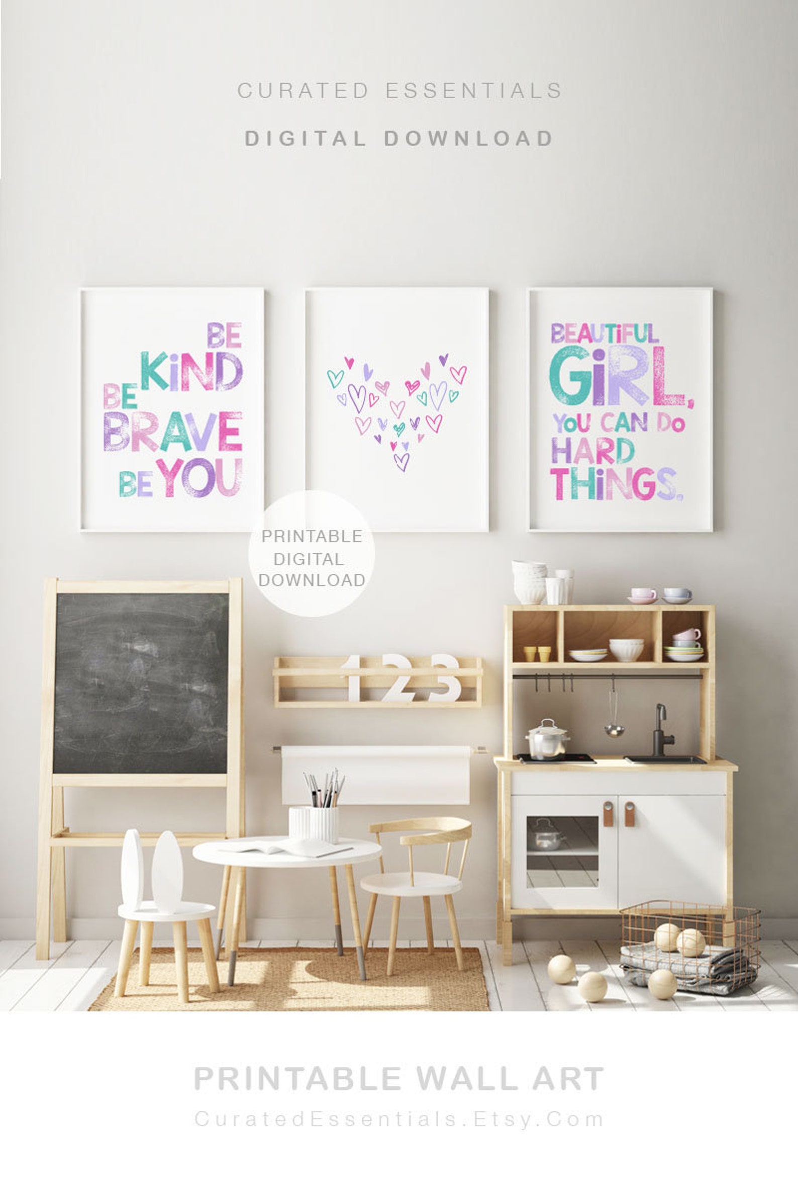 Girls Set of 3 Printable Wall Art Empowering Prints for - Etsy