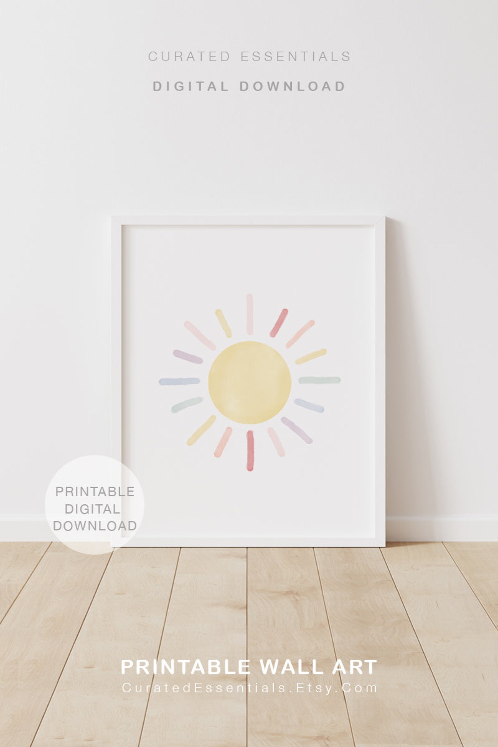 Neutral Rainbow Wall Art Set of 3 Prints Printable Wall Art Etsy
