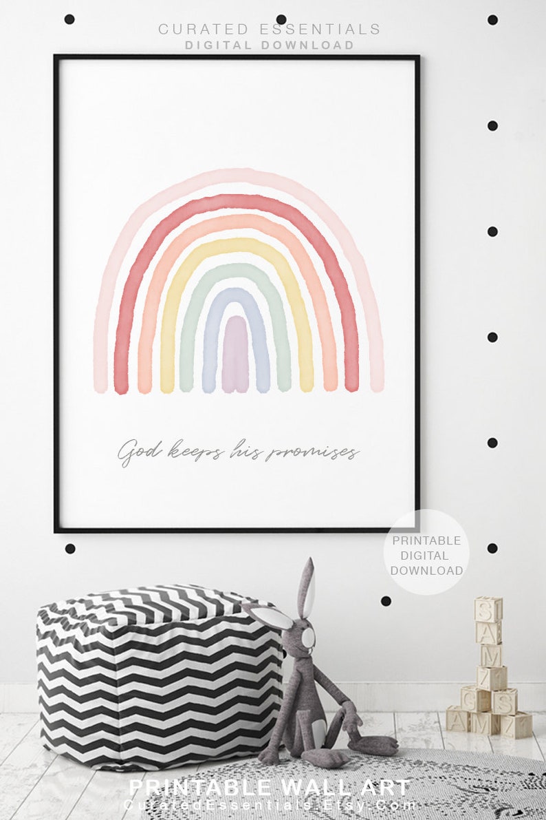 Christian Wall Art God Keeps His Promises Print Printable Etsy
