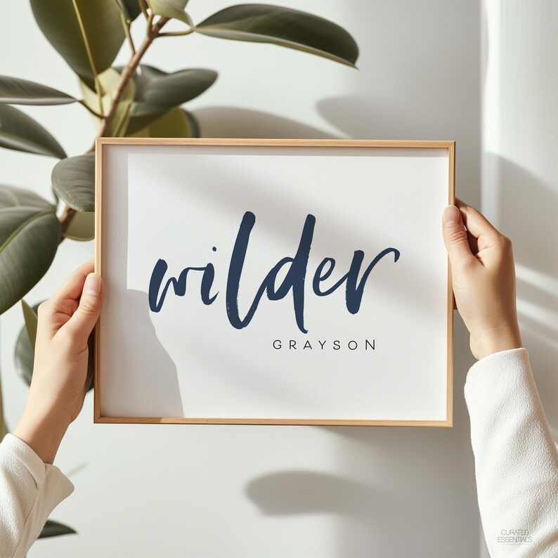 Personalized Name Print, Modern Boy Nursery Wall Art, Custom Baby Boy ...