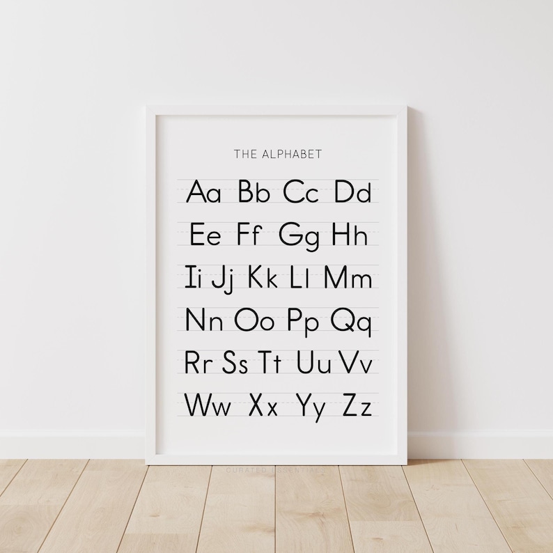 Handwriting Alphabet Chart for Kids, Educational Poster Set of 4 ...