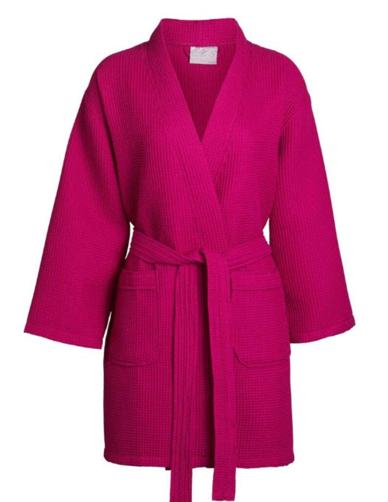Personalized Women Thigh Length Spa Robes . Cotton Waffle Etsy