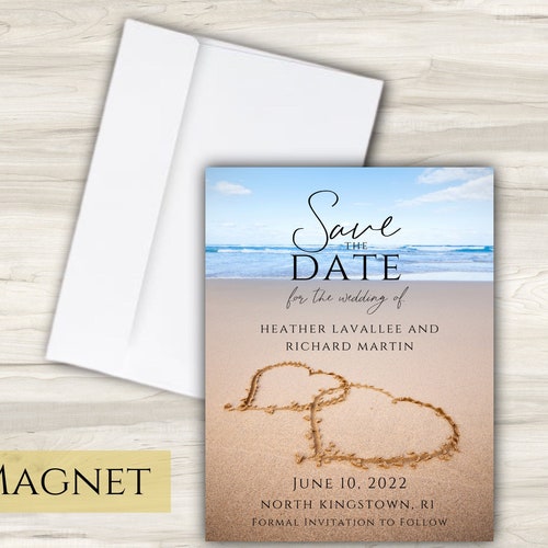 Ocean Beach Theme Save the Date Template Tropical Wedding Etsy