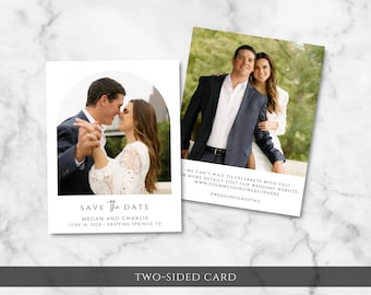 Two-Sided Save the Date Printed Archway Photo Cards