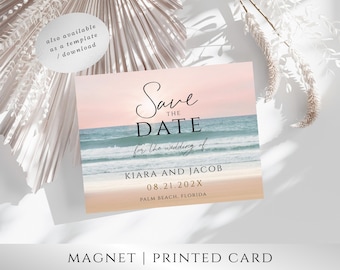 Beach Wedding Save the Date Magnet: Horizon Theme