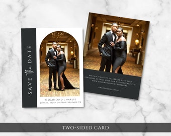 Two-Sided Save the Date Printed Photo Cards - Tall Archway