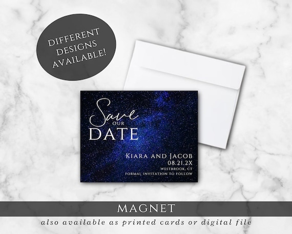 Save the Date Magnets; Wedding Magnets; Starry Night Sky