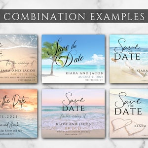 Beach Themed Wedding Save the Date Magnets 4 also available as printed cards, or digital file image 4