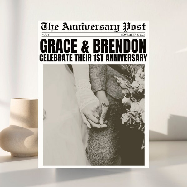 Anniversary Newspaper Template Printable Anniversary Keepsake, Anniversary Party, Anniversary Party Decor, Editable, Newspaper