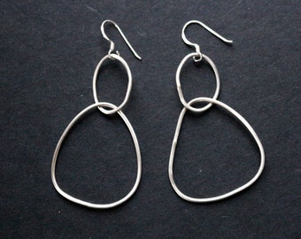 Lock Earrings Uneven Earrings Sterling Silver Earrings Earrings CZ Earrings 925 Earrings CZ Drop Earrings Key Earrings Cute