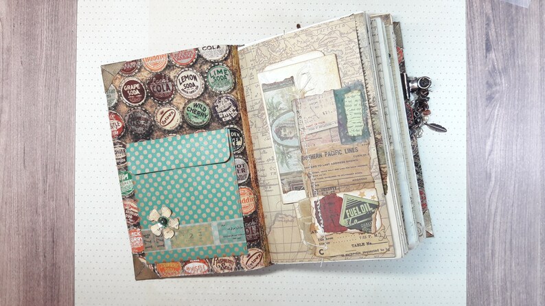 Junk Journal FAUX BROWN LEATHER 517 Soft Cover Fabric Lined 108 Pages ...