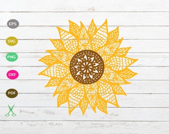 Download Sunflower Mandala Svg Etsy