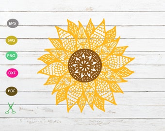 Download Sunflower Mandala Etsy