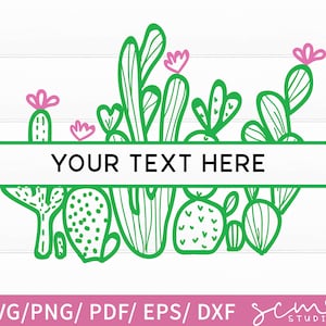 splitsen cactus SVG bestand knippen, monogram SVG ontwerp splitsen, SVG voor cricut splitsen, Cactus SVG bestand ontwerp knippen