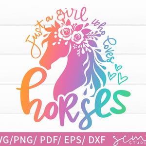 gewoon een meisje dat houdt van paarden svg gesneden bestanden/paarden quote svg /horses shirt svg