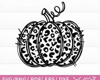 Leopard Pumpkin SVG Cut Files, Thanksgiving Design (Digital Download)