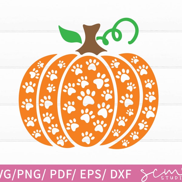 Paws Dog and Cat Pumpkin SVG Cut Files/ Dog Pumpkin SVG Design