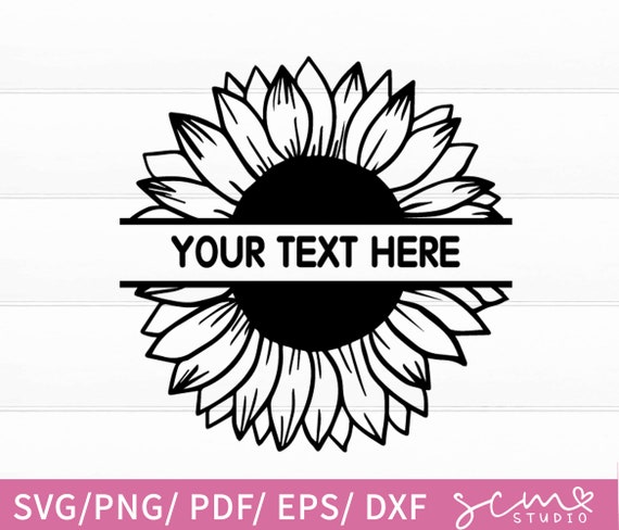 flower svg cut file for cricut,sunflower monogram ,sunflower silhouette,flower cut file monogram,flower clipart design