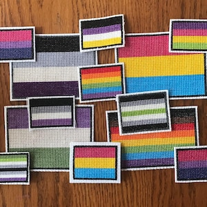 LGBTQ+ Pride Flag Handmade Cross Stitch Patch