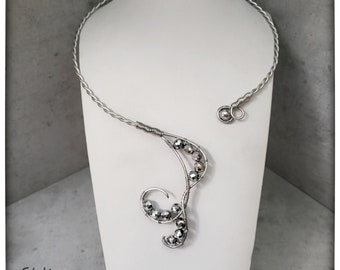 VVV☆[SET] SILVER BEADS SURGICAL RIBBON NECKLACE VVV☆[SET] SILVER BEADS SURGICAL RIBBON NECKLACE