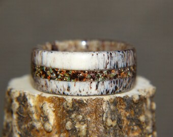 Antler Ring - "Hunter's Camo" Deer Antler