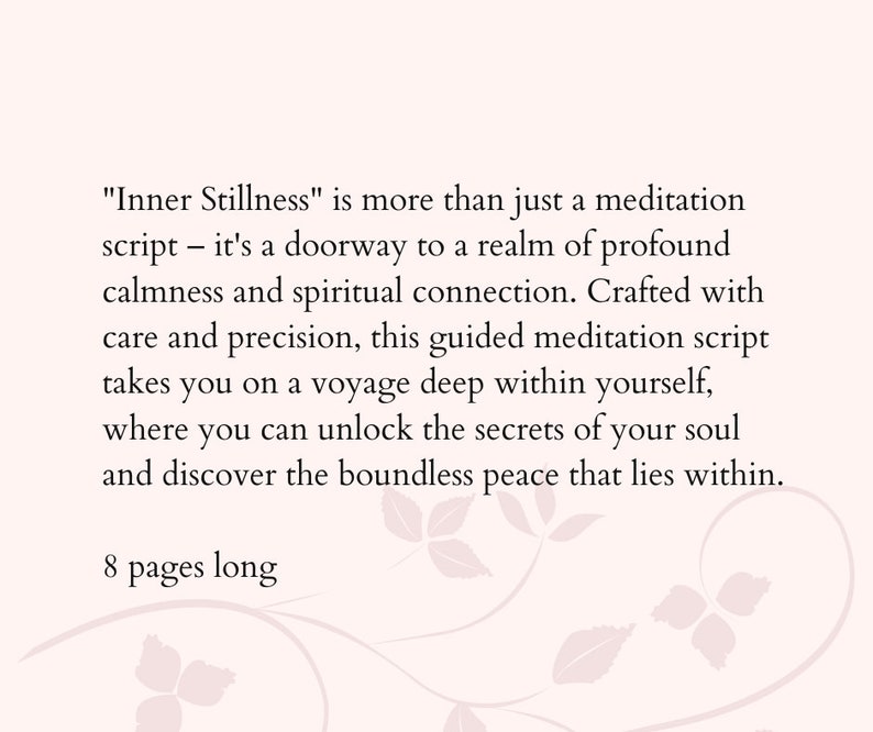 Healers Script Meditation Script for Deep Relaxation Inner Stillness Metaphysical ...