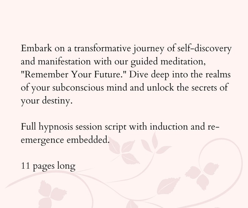Mind Up Chime Script Hypnosis Script Remember Your Future Deep Relaxation Hypnotherapy - Etsy