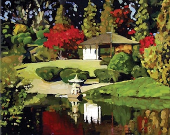 Casa de té Cowra / Impresión de edición limitada / Papel de archivo de 310 g/m² / Giclée / Impresionismo / Impresión / Arte australiano / Original de isbester