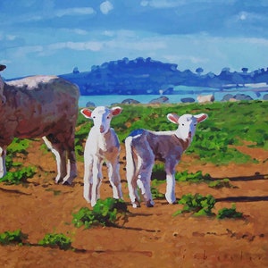 Abundance | limited edition | giclee print | Impressionist Painting | Australian Impressionism | Sheep | Lambs | Farm Painting | Landscape