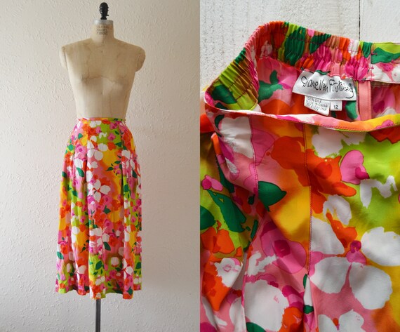 1980s Silk Diane Von Furstenberg Skirt / vintage b
