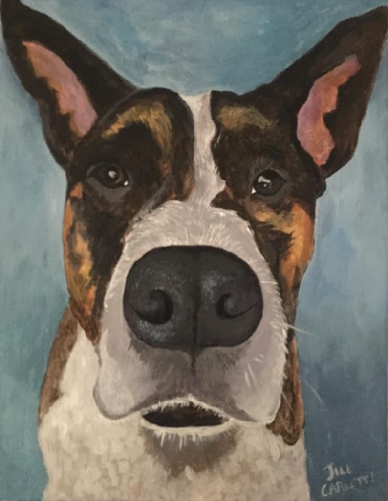 Full Body, Pet Portrait, Acrylic Painting, Custom Dog Painting, Unique
