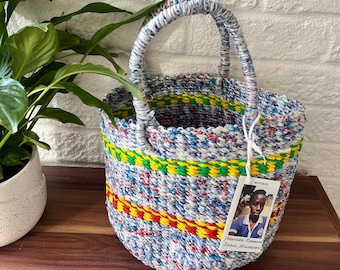 Eco-friendly basket Sustainable Gift  - 100% Recycled plastic home decor