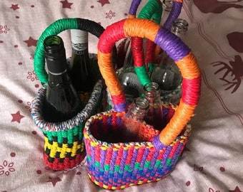 Bottle holder - Recycled plastic handmade