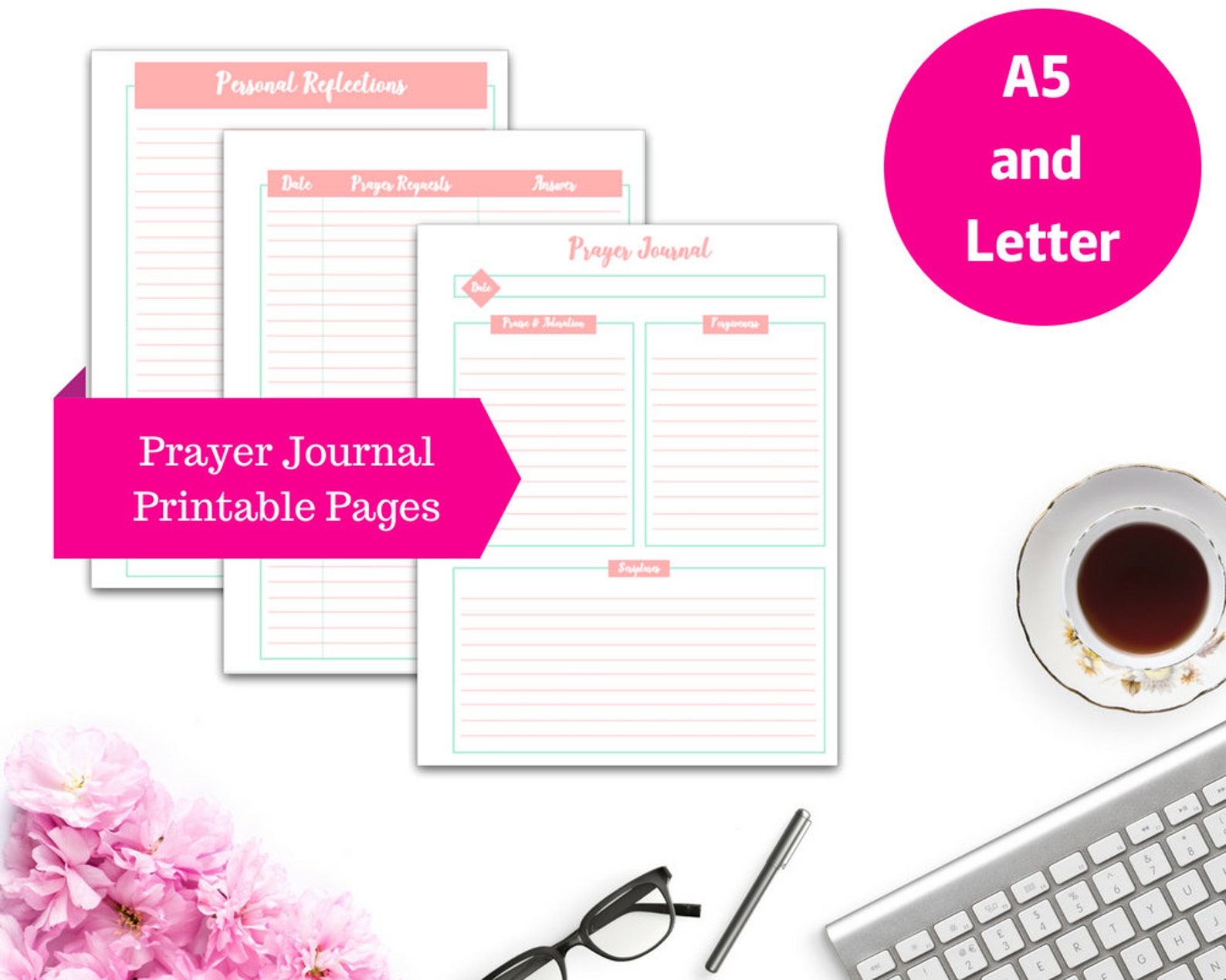 Prayer Journal Printable Planner Insert Pages, Bible Printable ...