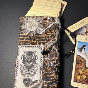 Tarot Card/Runes Bag. Fully lined 100% Cotton bag that features boxed corners and drawstring closures