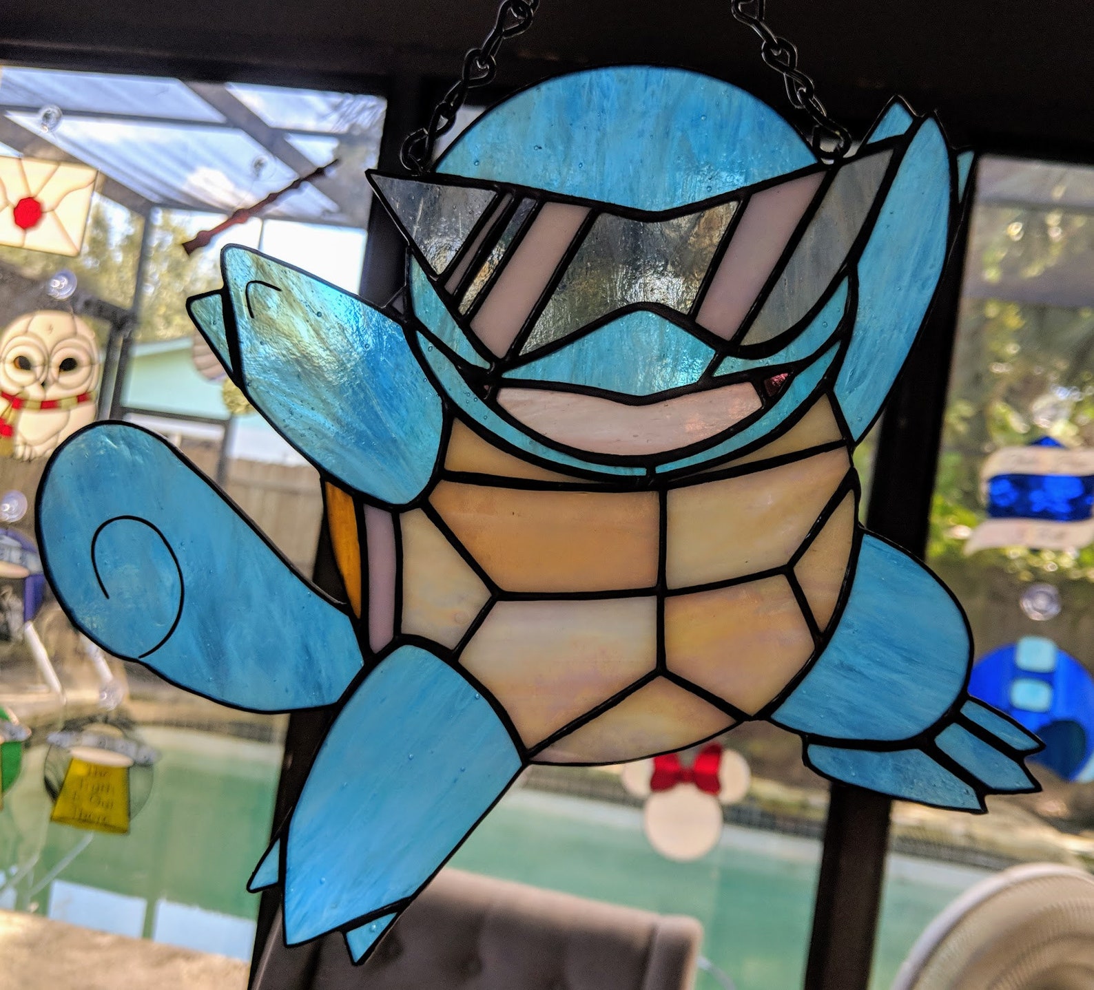 Pokemon Squirtle Squad Stained Glass Suncatcher Etsy