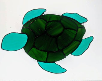 Sea Turtle Stained Glass Suncatcher