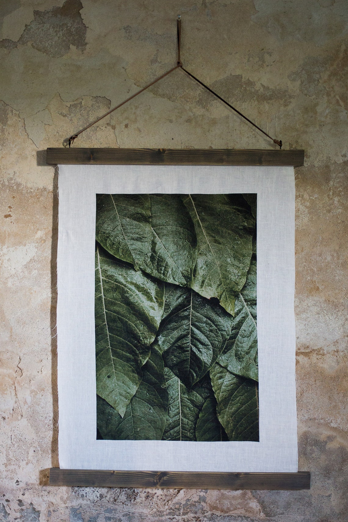 Linen wall art/print Fresh green Etsy